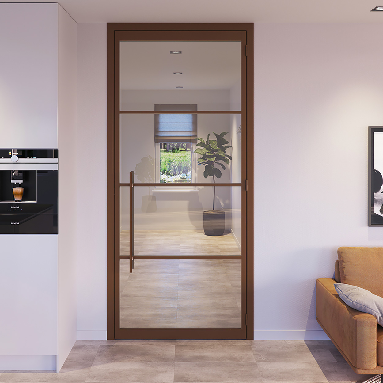 Skantrae SlimSeries Alu - Metalen Deur Brons met Kozijn